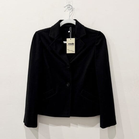 Moschino Long Sleeve Notch Lapel Single Breasted Blazer Black Women's Size 38/2 - Picture 1 of 5